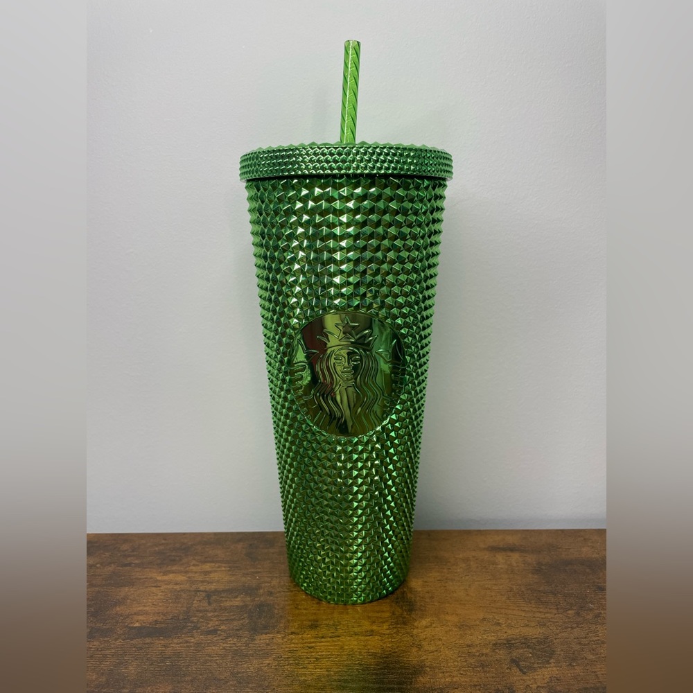 Starbucks 2023 Green Chrome Studded Venti Tumbler
